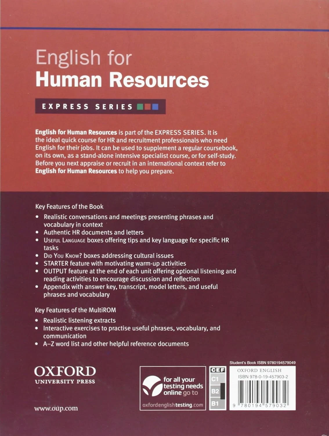 Підручник «English for Human Resources: Student's Book with MultiROM
