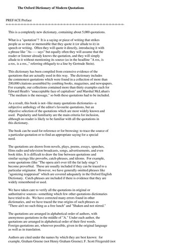 Oxford Dictionary of Modern Quotations