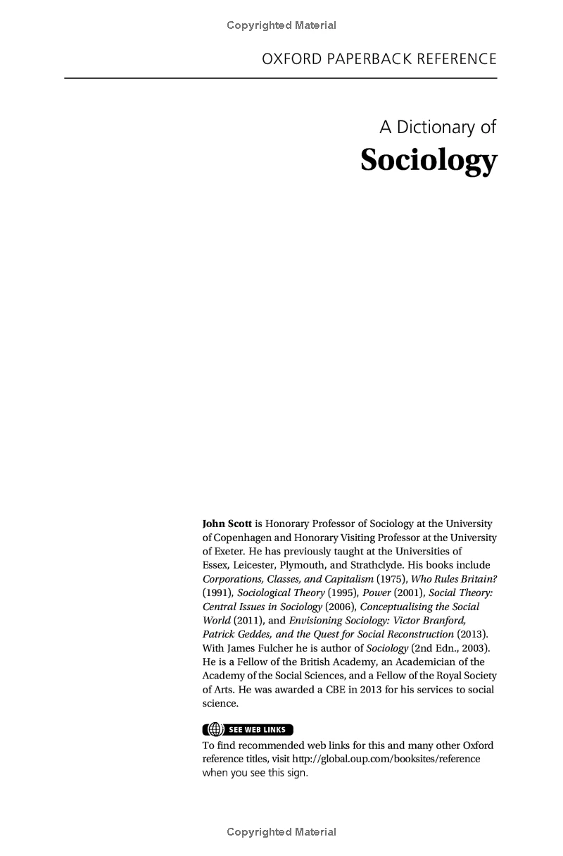 Oxford Dictionary of Sociology (Oxford Quick Reference)