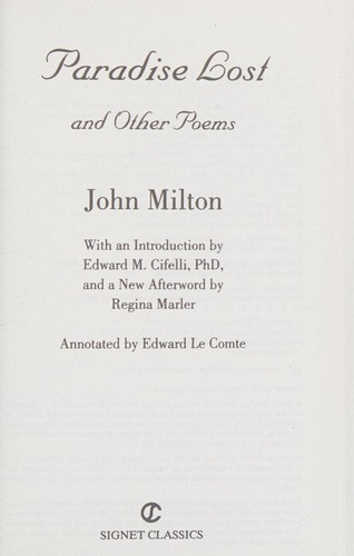 Paradise Lost And Other Poems