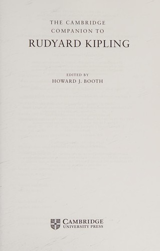 The Cambridge Companion to Rudyard Kipling