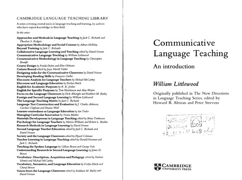 Посібник «Cambridge Language Teaching Library: Communicative Language Teaching