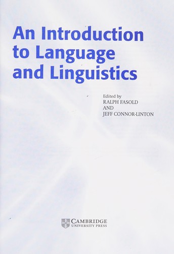 Посібник «An Introduction to Language and Linguistics