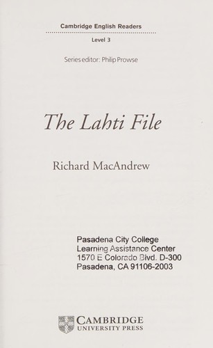 CER 3. The Lahti File (with Audio CD Pack)