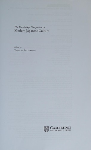 The Cambridge Companion to Modern Japanese Culture