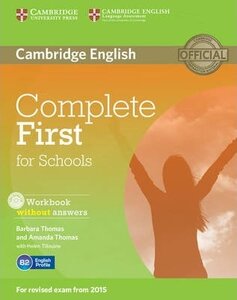Робочий зошит «Complete First for Schools. Workbook without Answers + Audio CD