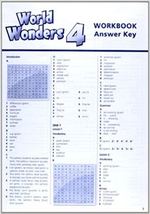 Посібник «World Wonders 4. Workbook Answer Key (відповіді до робочого зошита)