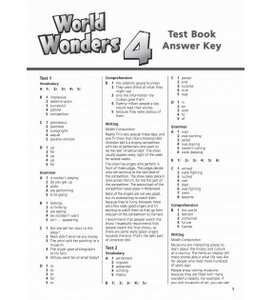 Посібник «World Wonders 4. Test Book Answer Key (відповіді до тестів)