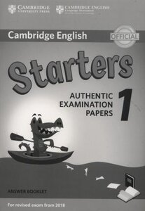 Посібник «Cambridge English Starters 1 for Revised Exam from 2018. Answer Booklet (брошура з відповідями)