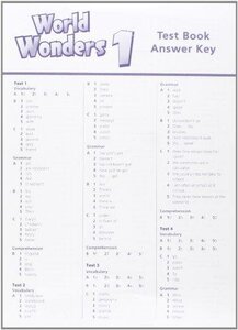Посібник «World Wonders 1. Test Book Answer Key (відповіді до тестів)