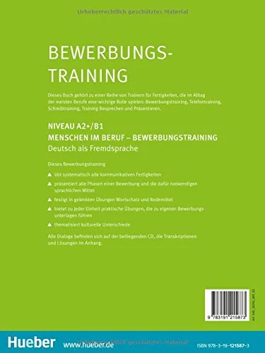 Menschen im Beruf. Bewerbungstraining. Kursbuch mit Audio-CD