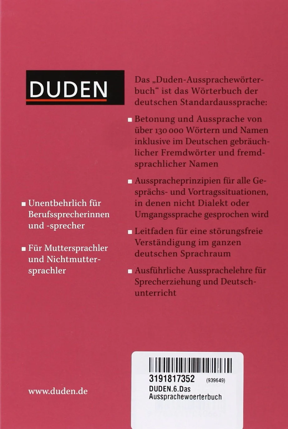 Duden 6. Das Ausspracheworterbuch