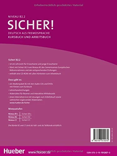 Sicher! B2.2 Kursbuch+Arbeitsbuch+CD zArbeitsbuch. Lektion 7-12 mit Audio-CD zu