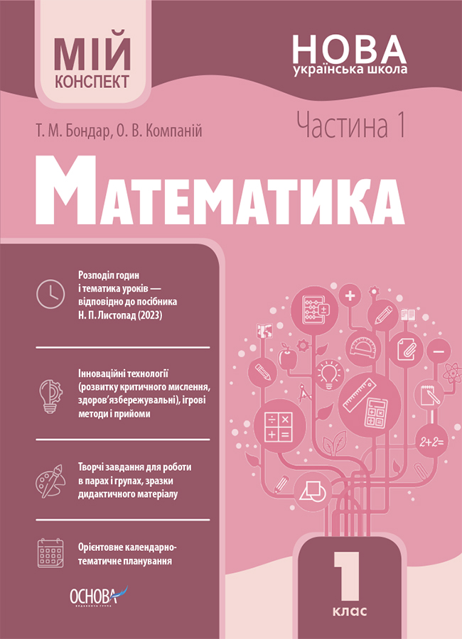 Математика. 1 клас. Частина 1. Мій конспект