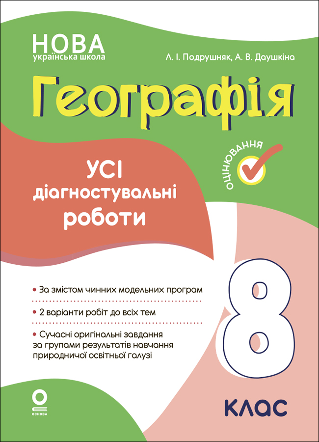 Оцінювання. Географія. 8 клас. Усі діагностувальні роботи