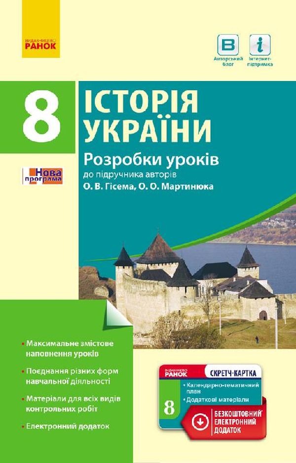 Історія України. 8 клас. Розробки уроків до підручника О. В. Гісема та О. О. Мартинюка