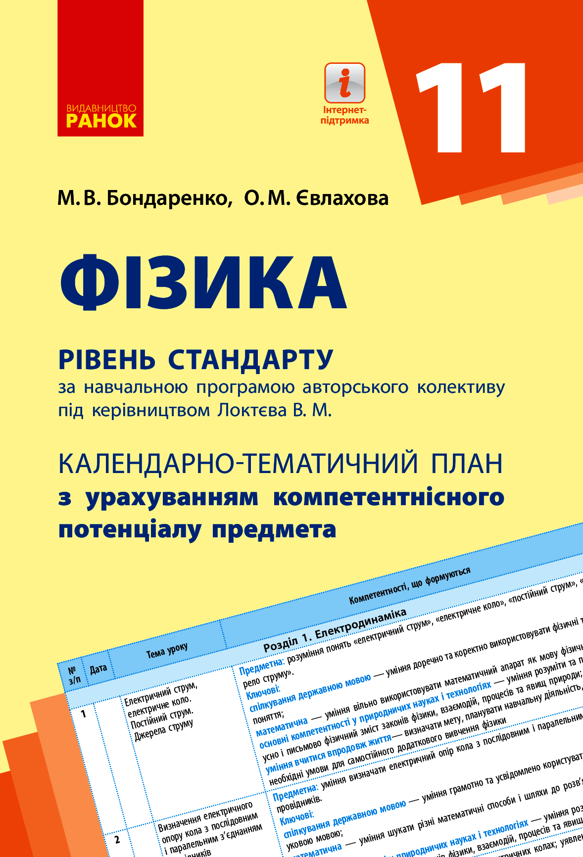 Фізика. 11 клас. Рівень стандарту. Календарно-тематичний план