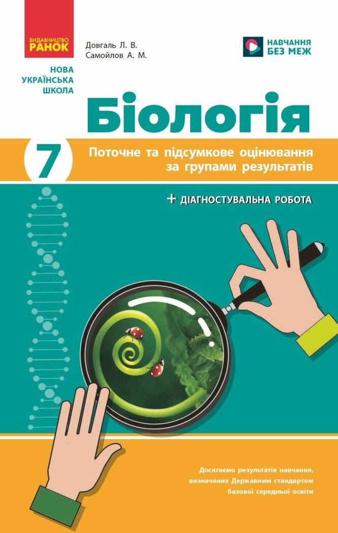 Біологія. 7 клас. Поточне та підсумкове оцінювання за групами результатів і діагностувальна робота