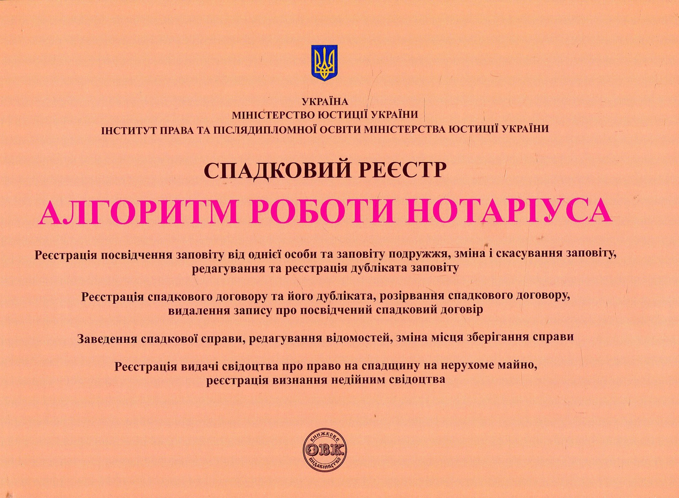 Спадковий реєстр. Алгоритм роботи нотаріуса