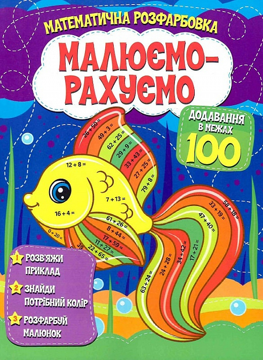 Математична розфарбовка «Малюємо-рахуємо». Додавання в межах 100