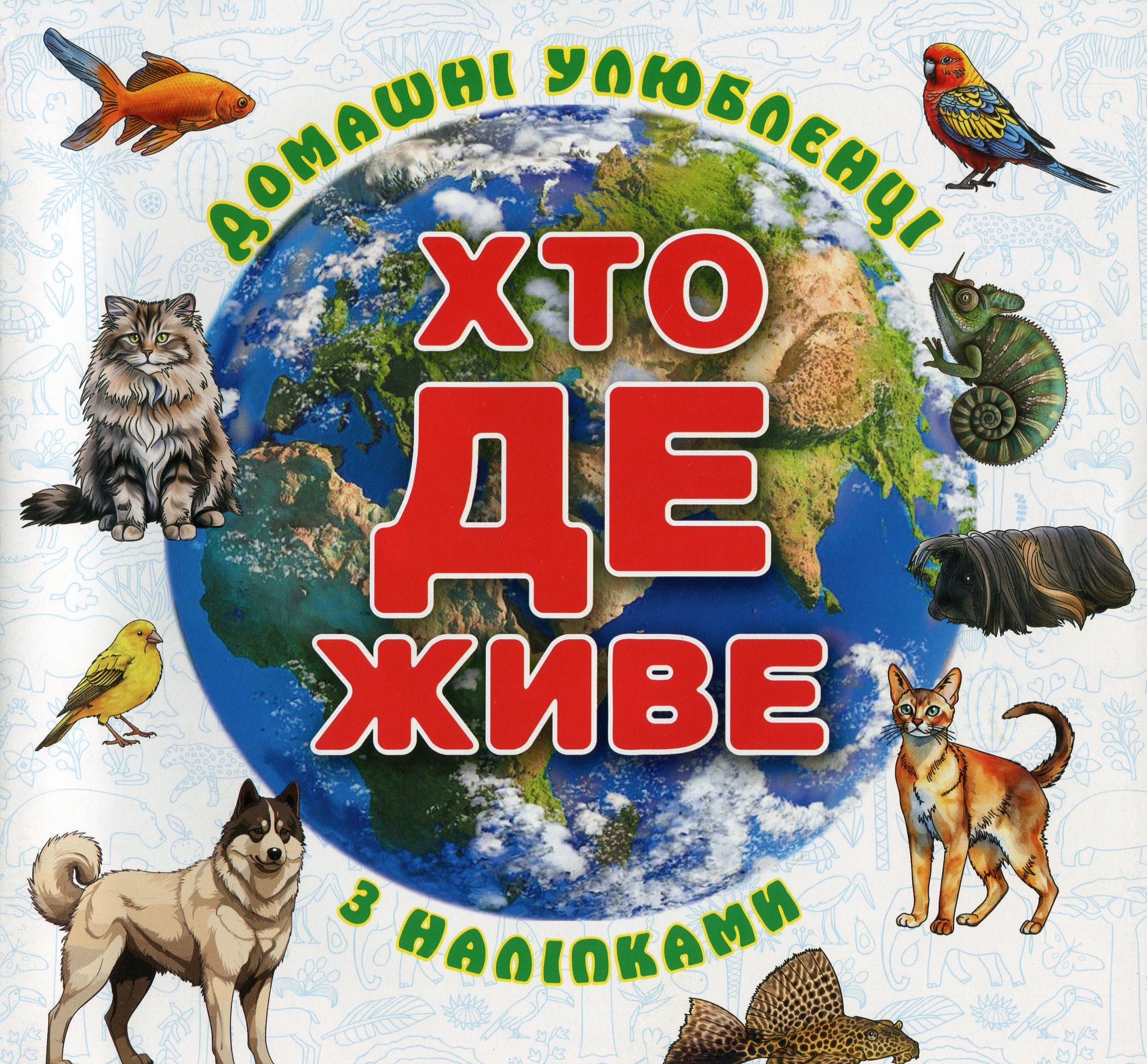 Хто де живе. Домашні улюбленці з наліпками (біла)