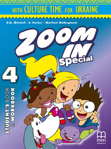 Комплект книг «Zoom in special 4. Student's Book & Workbook with CD-ROM and Culture Time for Ukraine (підручник+роб.зошит+аудіодиск+українознавчий матеріал)