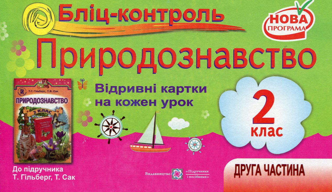 Бліц-контроль. Картки для поурочного письмового опитування з предмета "Природознавство". 2 клас