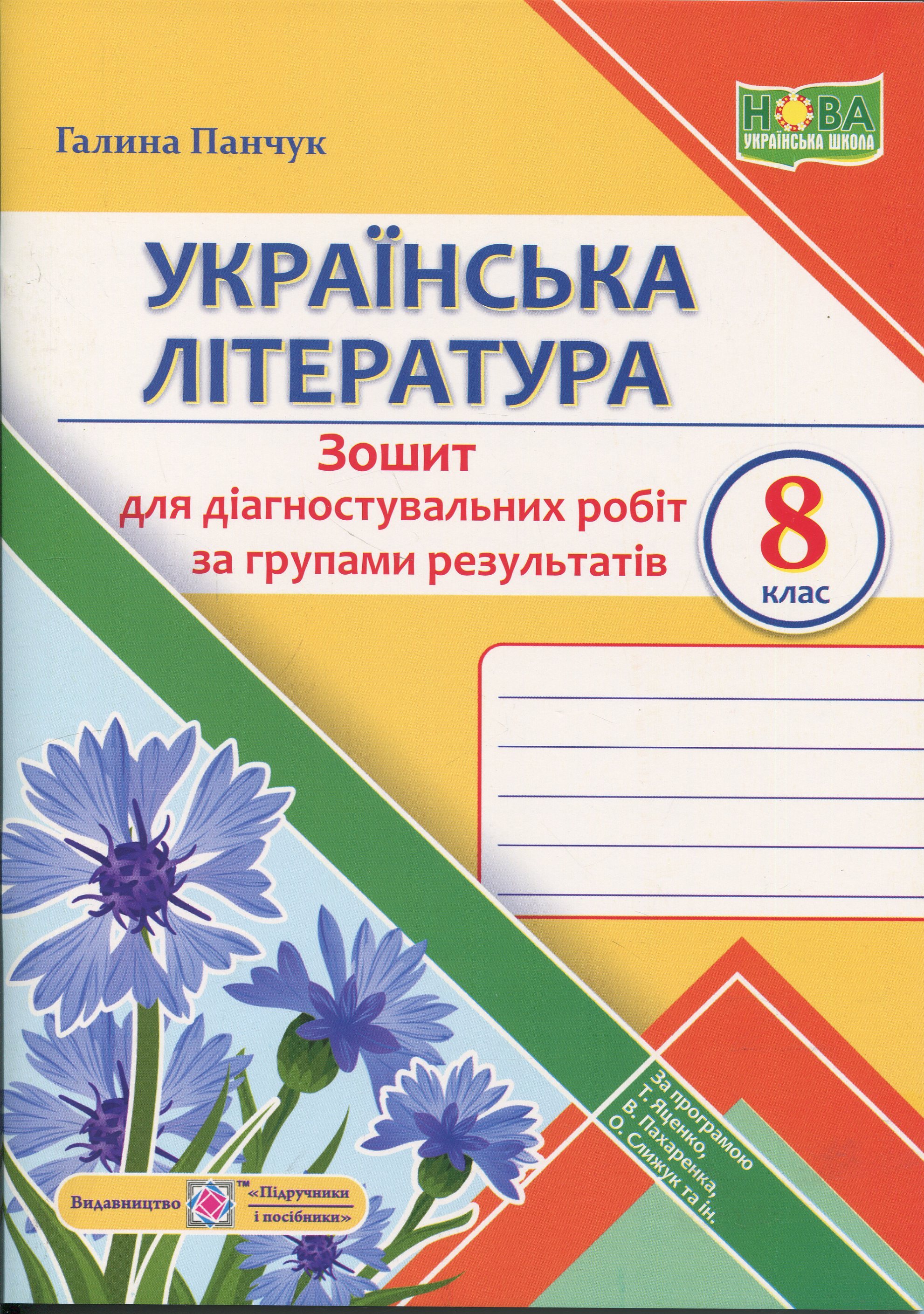 Українська література. 8 клас. Діагностувальні роботи за групами результатів