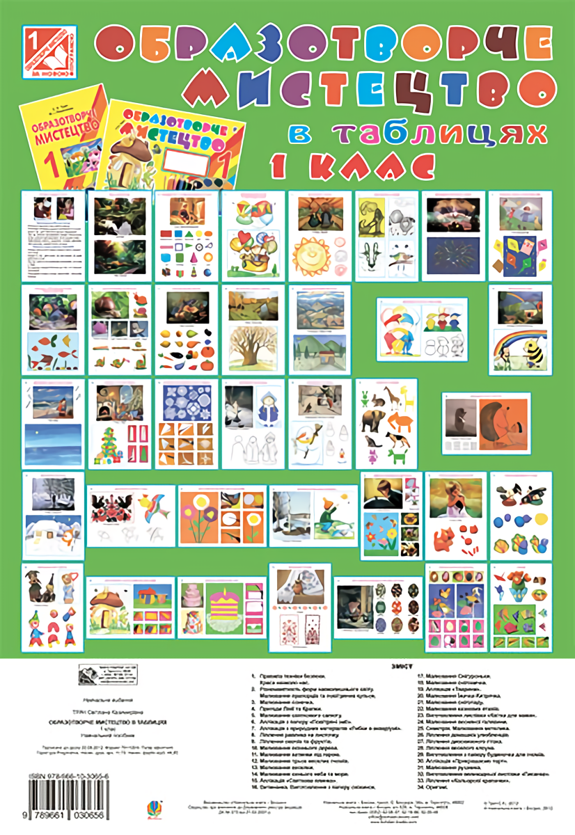 Образотворче мистецтво в таблицях. 1 клас