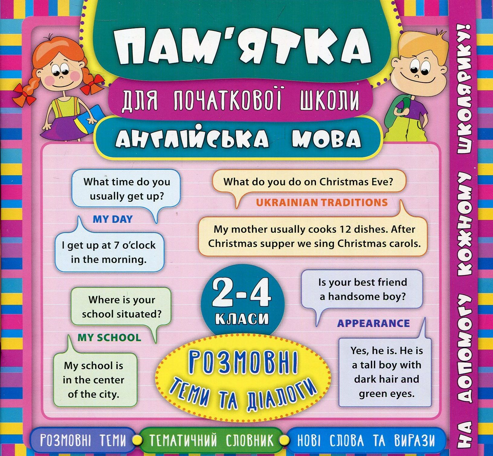 Пам'ятка для початкової школи. Англійська мова. Розмовні теми та діалоги. 2-4 класи