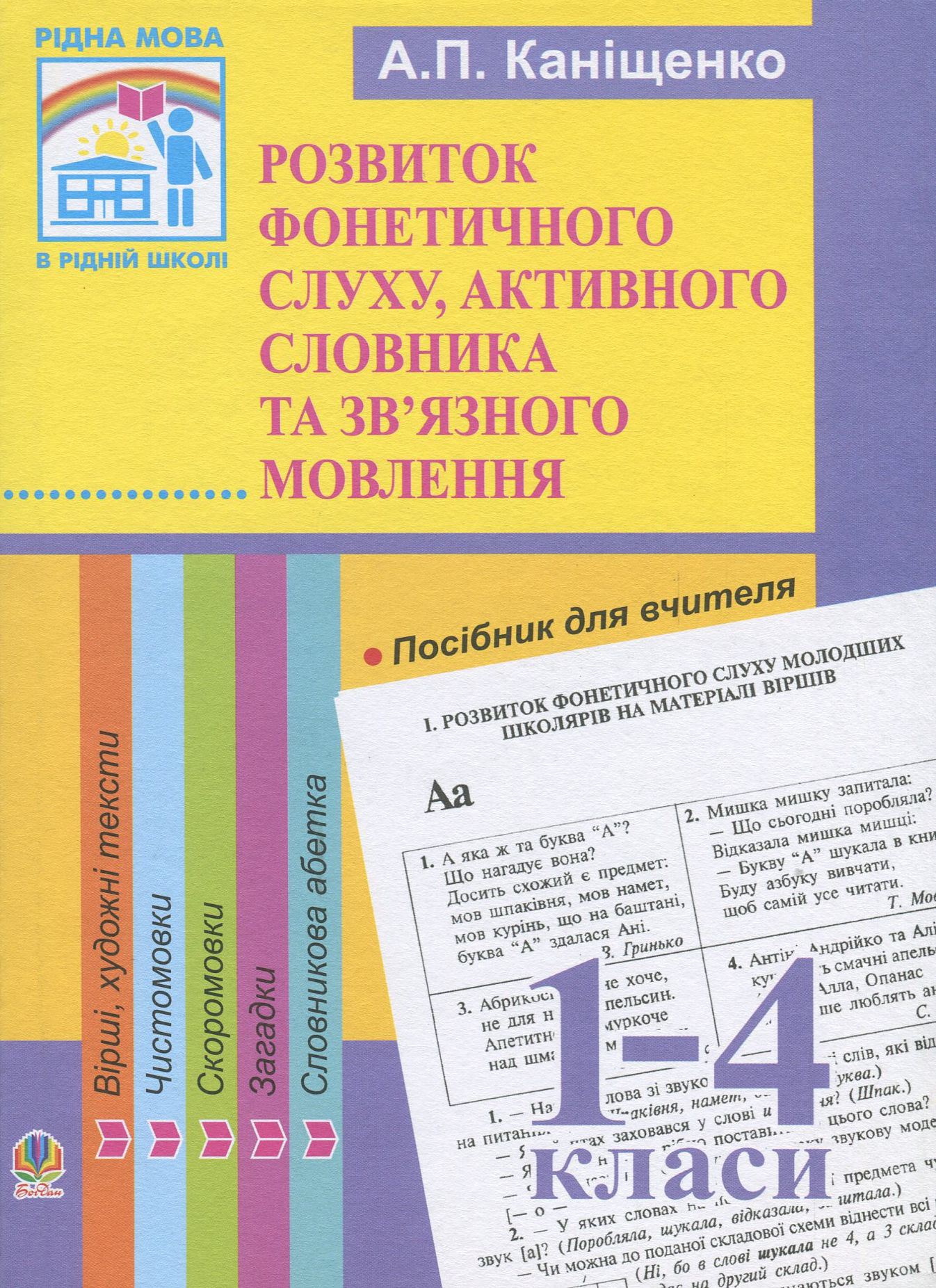 Розвиток фонетичного слуху, активного словника та зв'язного мовлення молодших школярів. Методика опрацювання віршів, чистомовок, скоромовок, текстів, загадок, словникової абетки