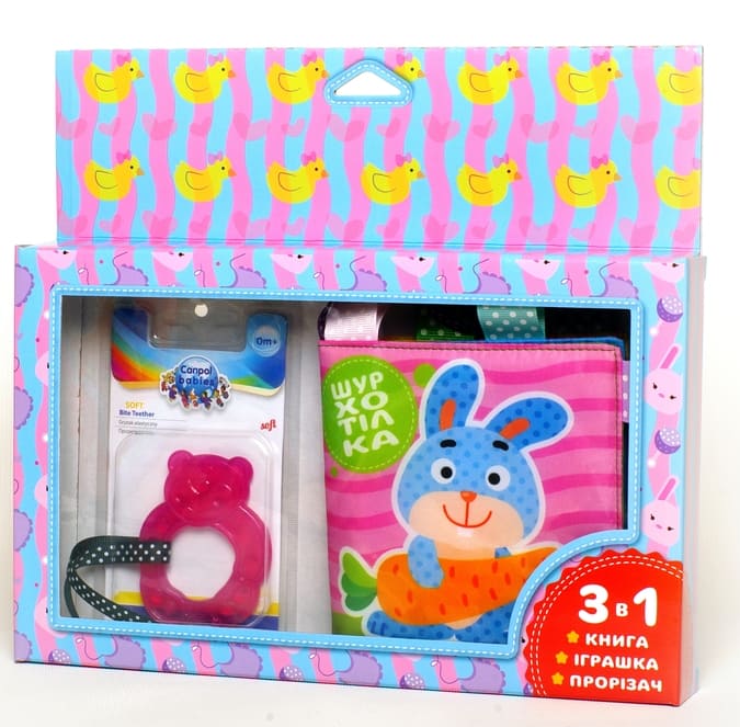 М'яка книжка-шурхітка з прорізувачем «Зайчик»