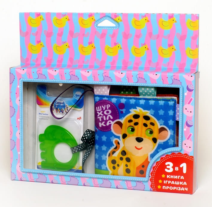 М'яка книжка-шурхітка з прорізувачем «Леопардик»