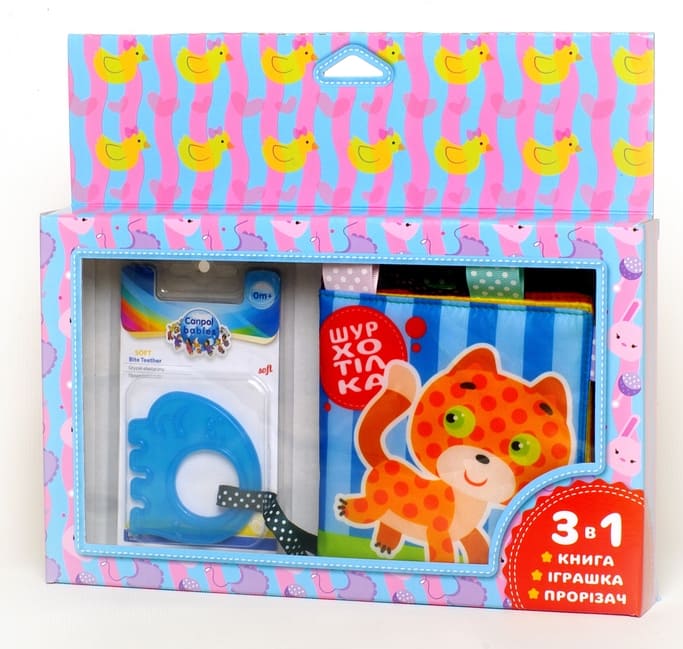 М'яка книжка-шурхітка з прорізувачем «Котик»