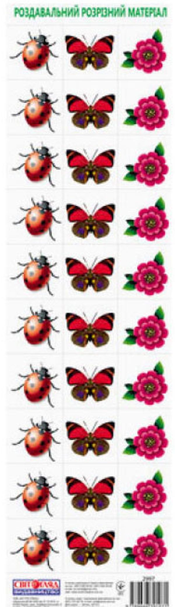 Роздавальний розрізний матеріал «Квіти. Комахи»