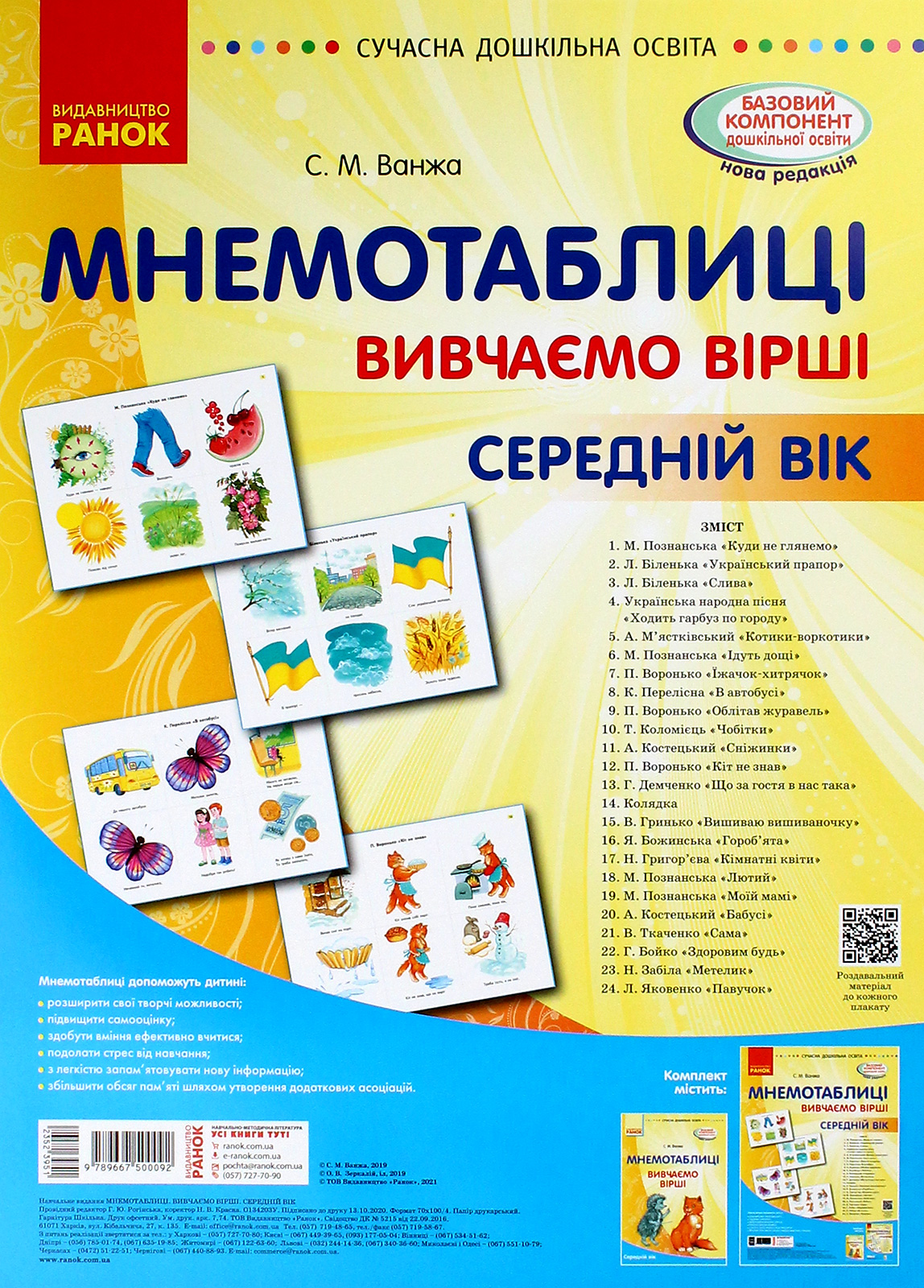 Мнемотаблиці. Вивчення віршів. Середній вік