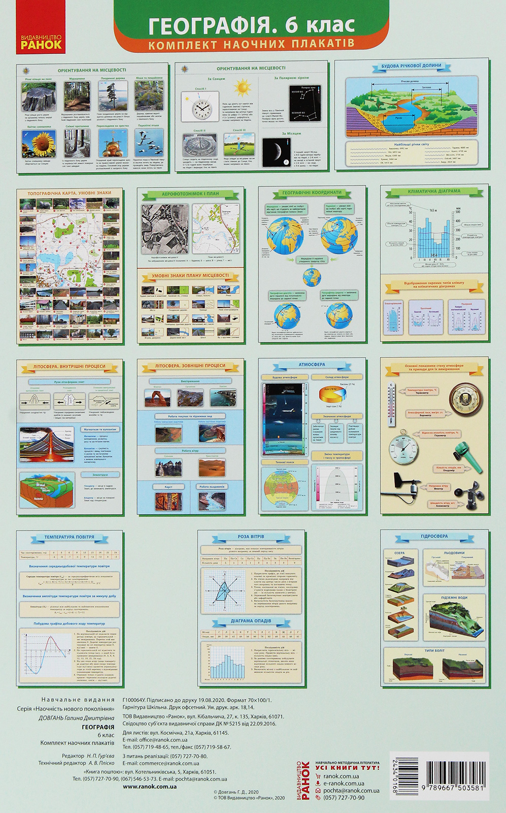 Географія. 6 клас. Плакати. Наочність нового покоління