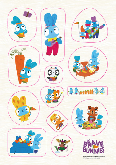 Набір наліпок «Brave Bunnies. Хоробрі зайці. Невгамовні займалята»