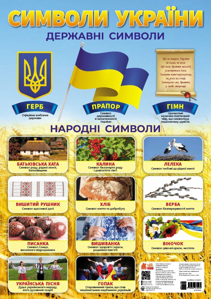 Символи України. Навчальні плакати